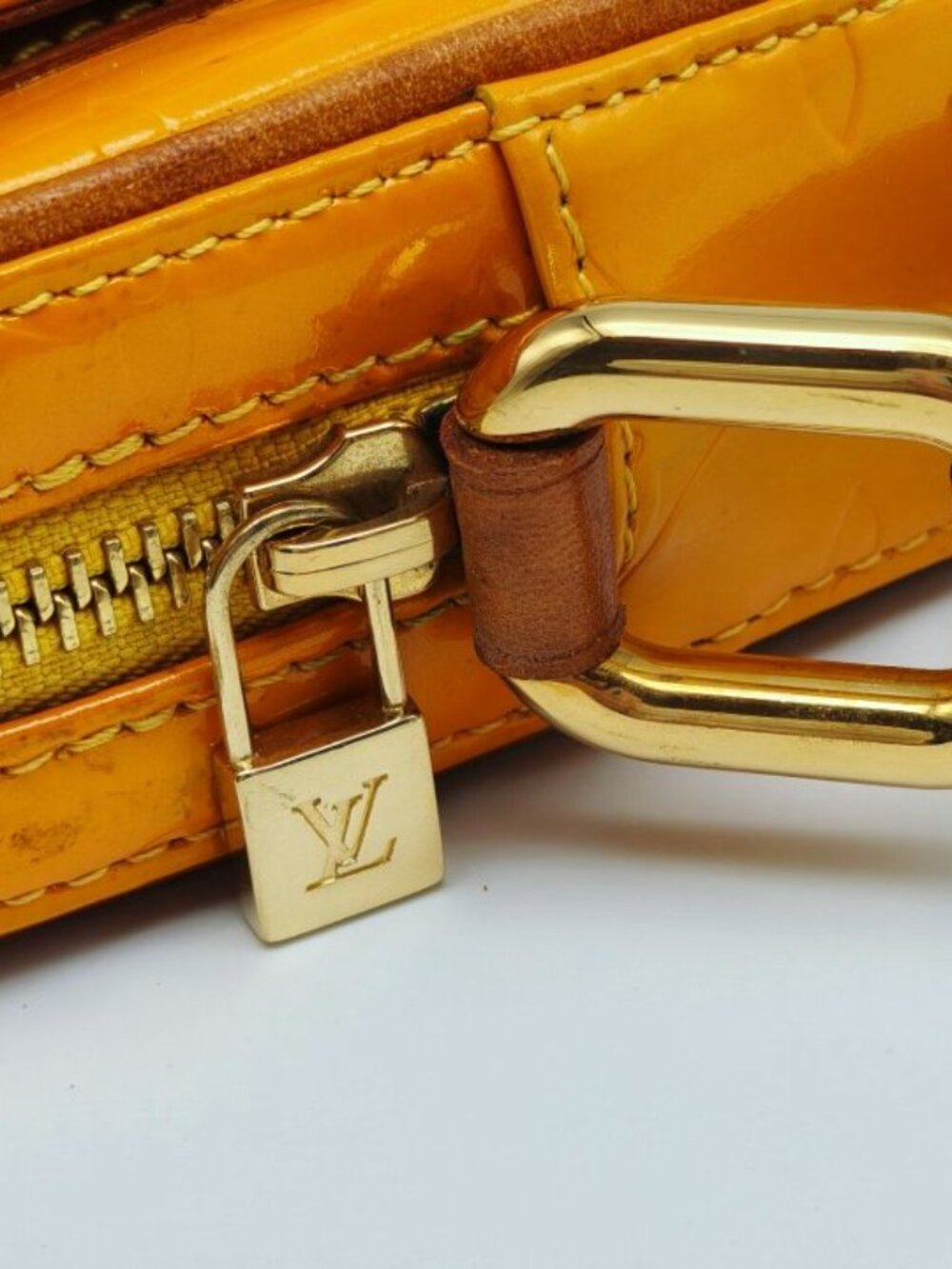 Louis Vuitton Christie PM Monogram Vernis Yellow Patent Leather Crossbody Bag - Picture 10 of 14